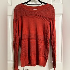 L copper market & spruce textured cotton blend sweater